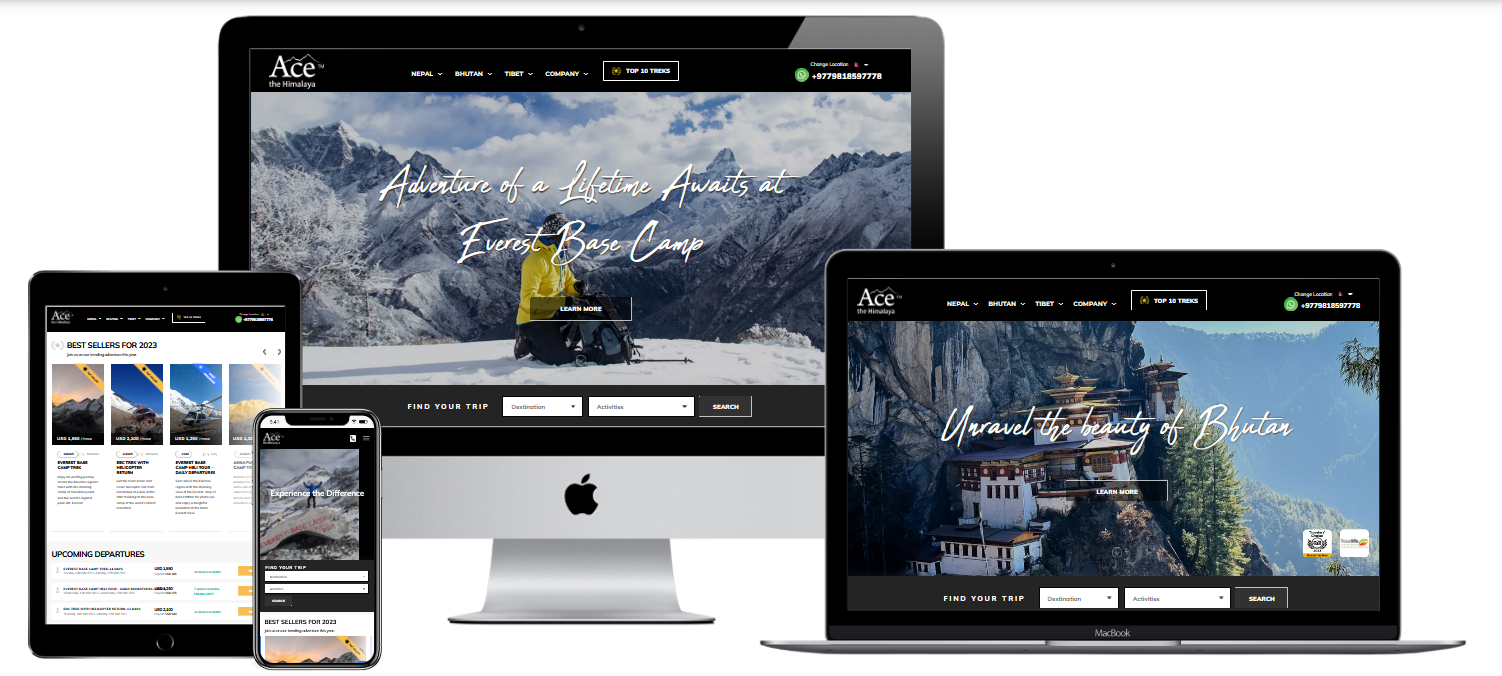 Responsive Website Design of Ace the Himalaya